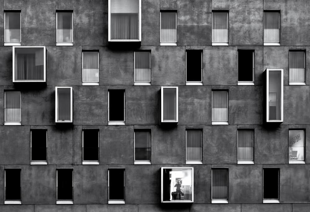 Urban Geometric Windows by Ercan Sahin — canvas wall art