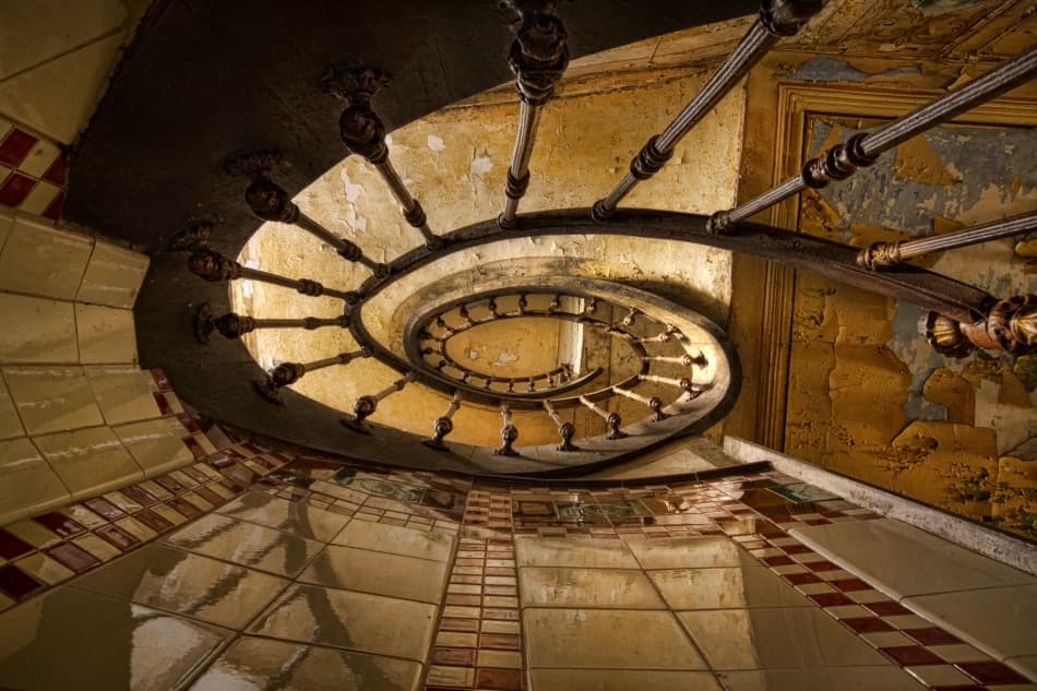 Grand Abandoned Staircase by Paul Boomsma — canvas wall art