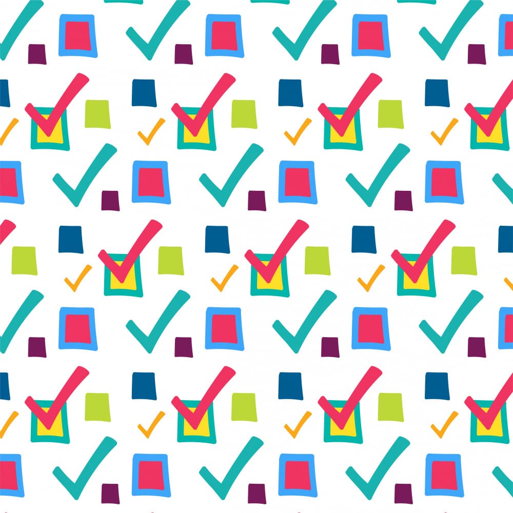 Playful Checkmark Pattern by Marika Barsrsind — canvas wall art