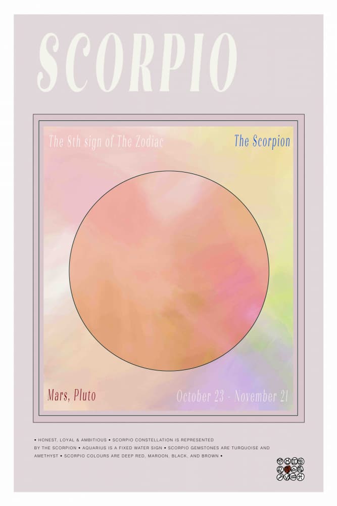 Scorpio Zodiac Sign by casa cartissi — canvas wall art