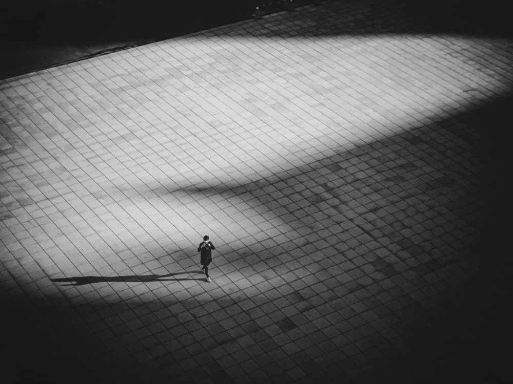 Urban Jogger Shadow by Yi-Tang Wang — canvas wall art