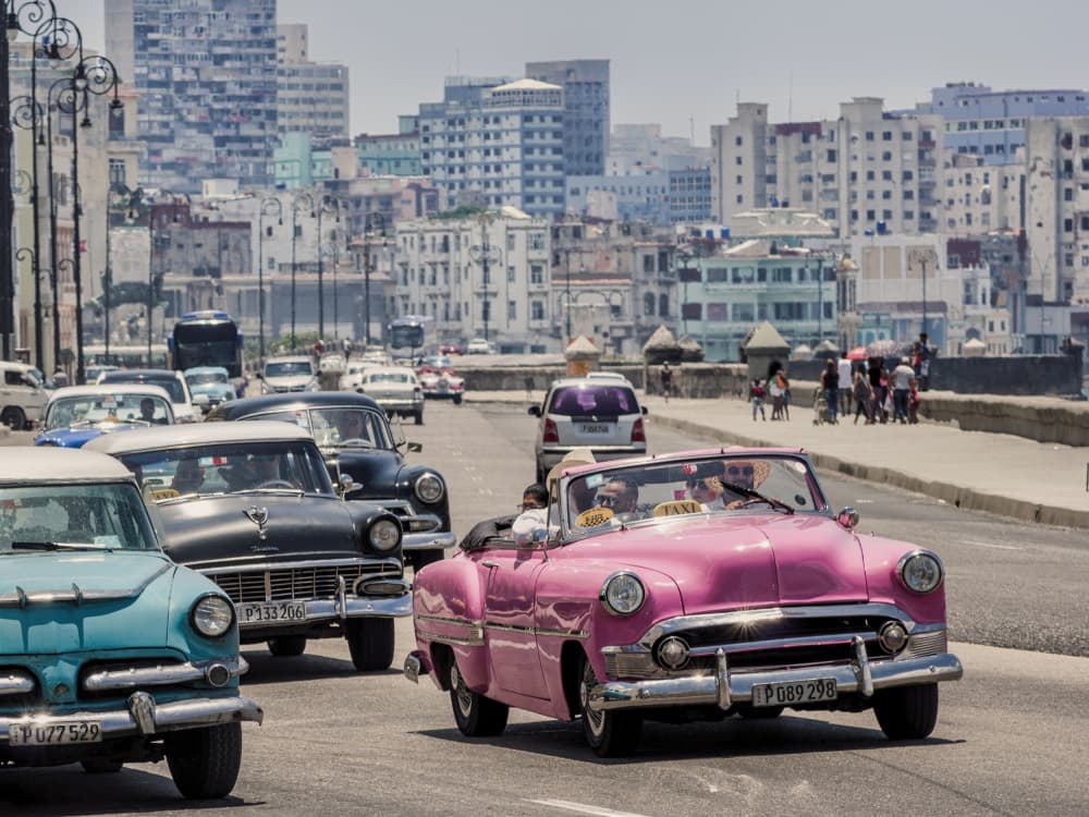 Havana Pink Convertible by Pavol Stranak — canvas wall art