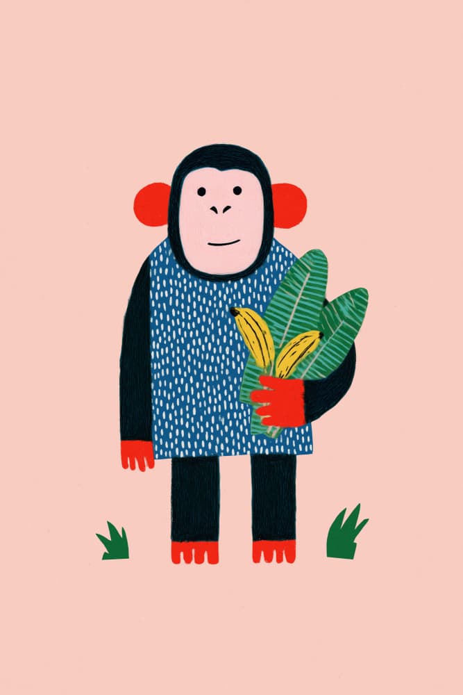 Banana ape by Treechild — canvas wall art
