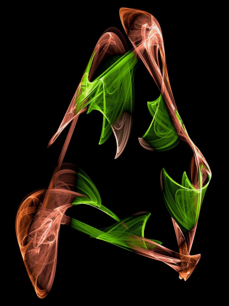 Green Orange Abstract Flow by Mystic Number — canvas wall art