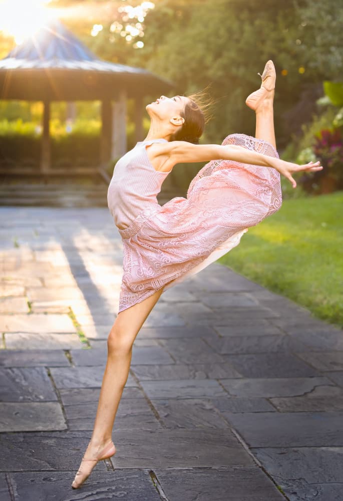 Golden Hour Dance Leap by Yanny Liu — canvas wall art