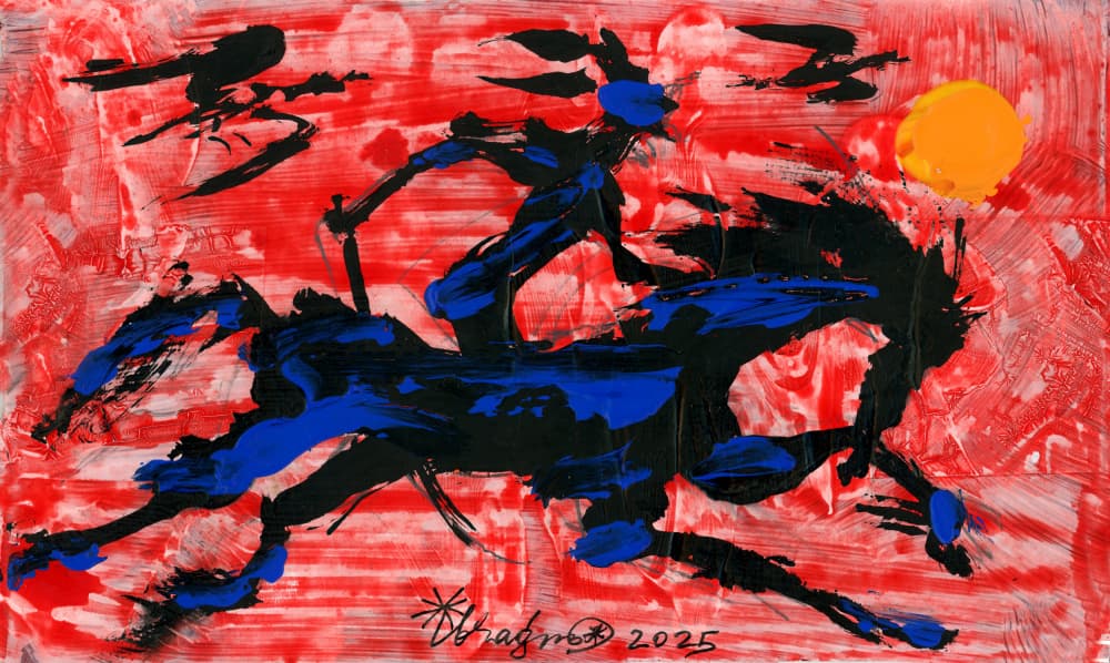 Abstract Horse Rider by Kanat Ibragimov — canvas wall art