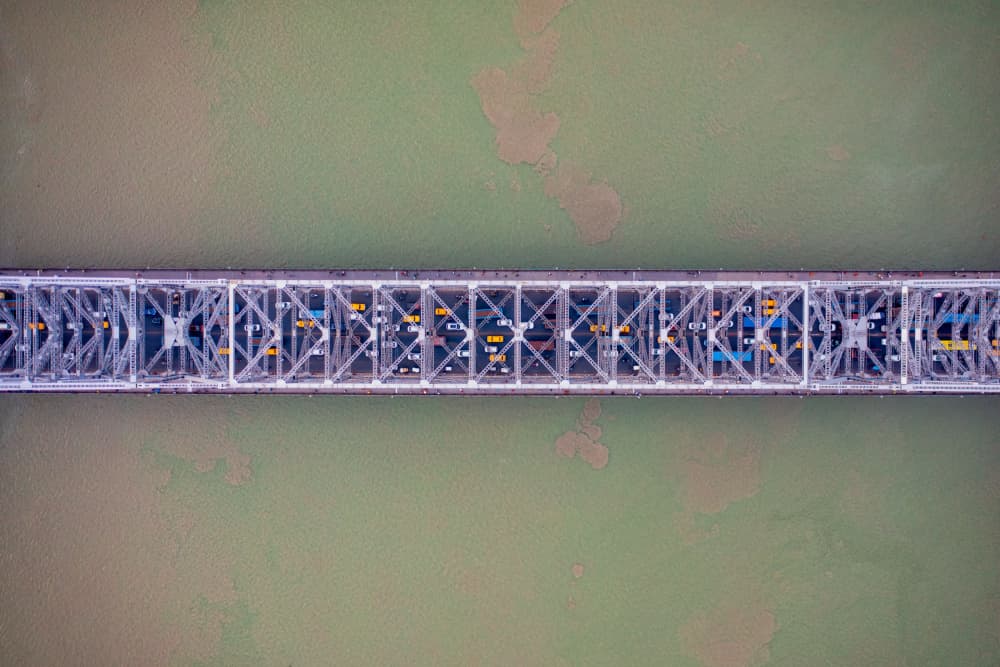 Geometric River Crossing by Azim Khan Ronnie — canvas wall art