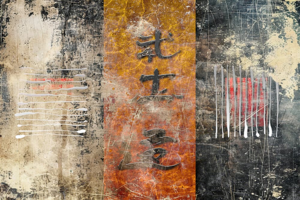 Abstract Distressed Calligraphy by Rafal Kulik — canvas wall art