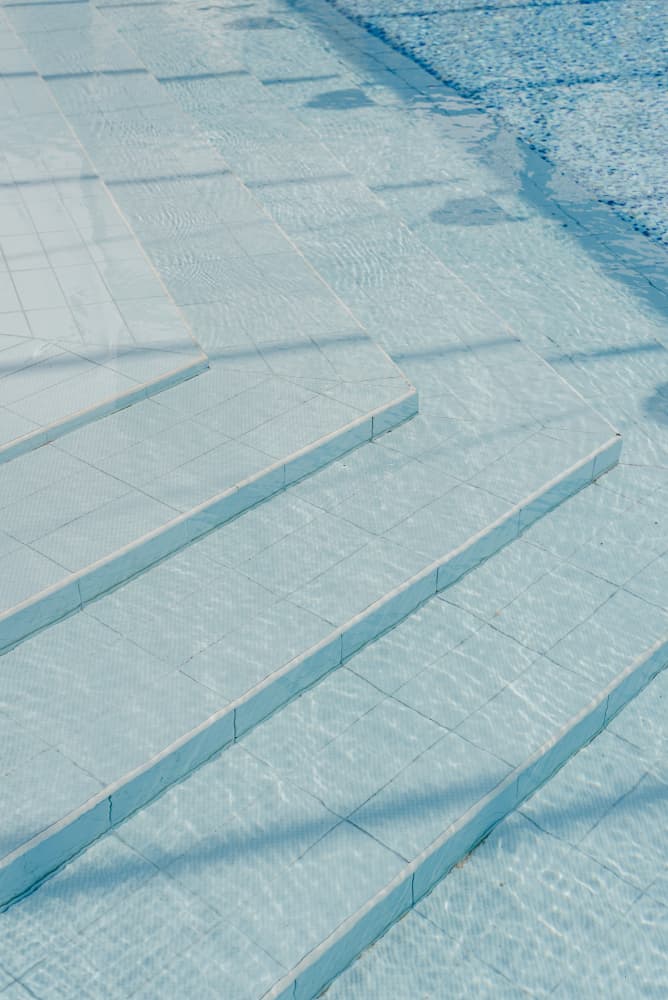 Calm Blue Pool Steps by Photolovers — canvas wall art