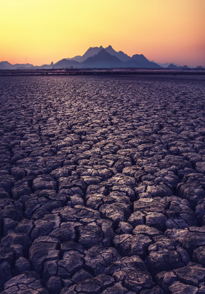 Cracked Earth Sunset by Tiger Seo — canvas wall art