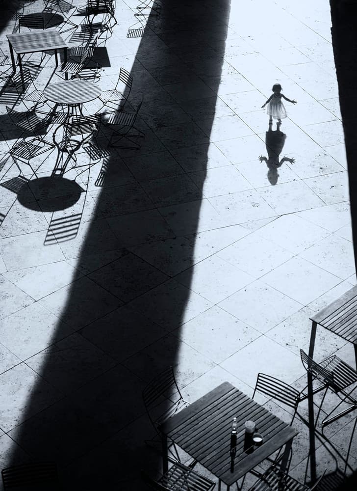 Little Girl's Long Shadow by Tina Kim — canvas wall art