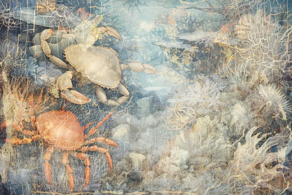 Vintage Ocean Crabs by Rafal Kulik — canvas wall art