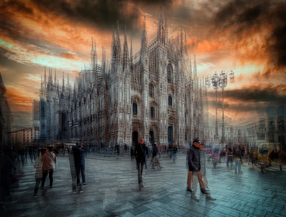 Milan Cathedral Drama by C.S. Tjandra — canvas wall art