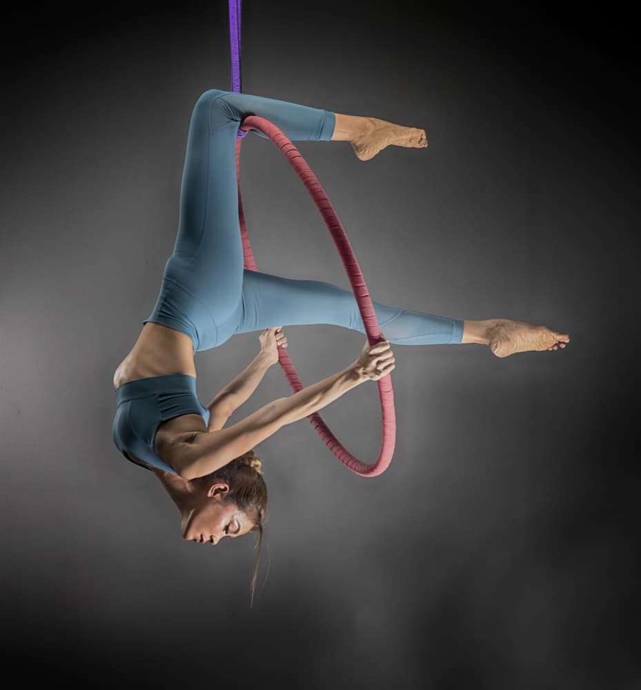 Graceful Aerial Hoop Pose by Angela Muliani Hartojo — canvas wall art