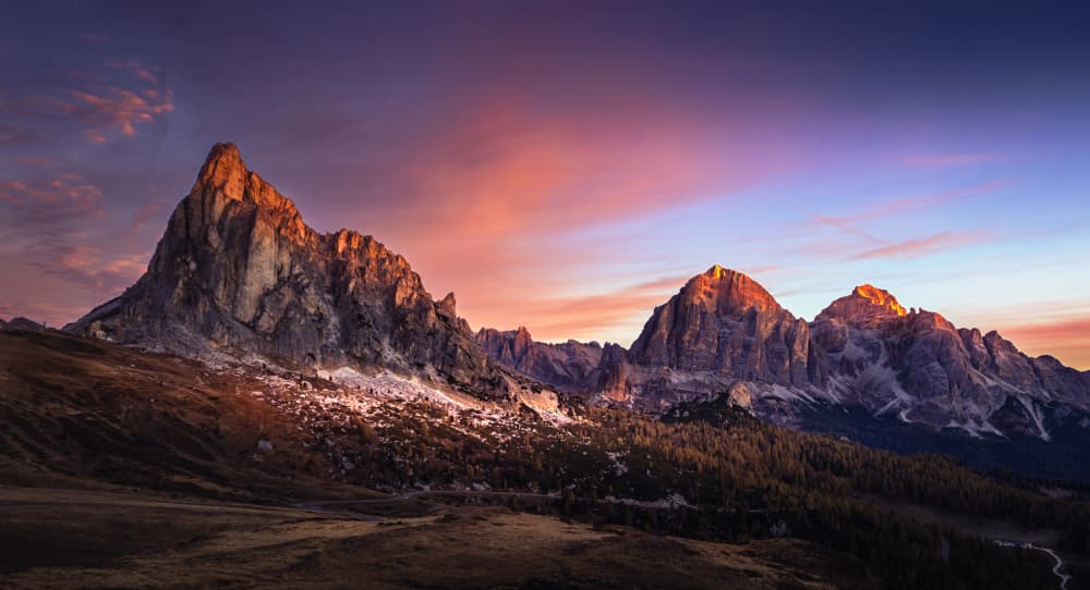 Colorful Mountain Sunset by Bing Li — canvas wall art