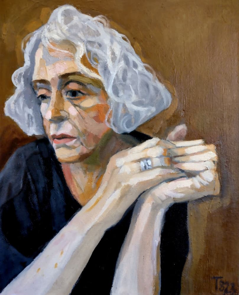 Pensive Older Woman by Tore Bahnson — canvas wall art