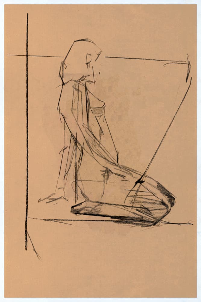 Seated Nude Study by cartissi — canvas wall art