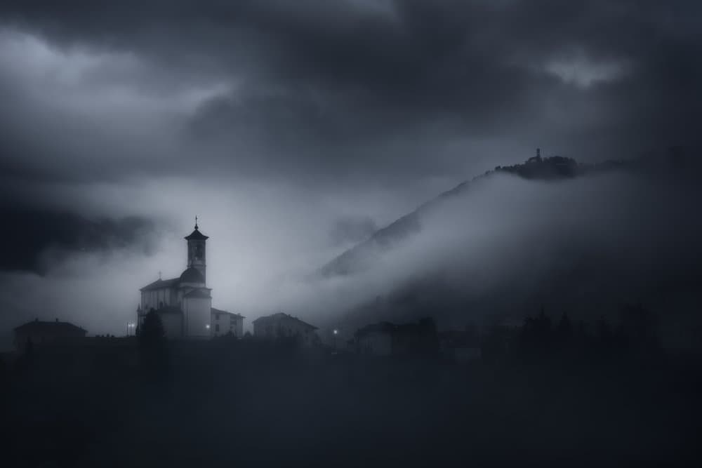 Dark Mountain Church by Filippo Manini — canvas wall art