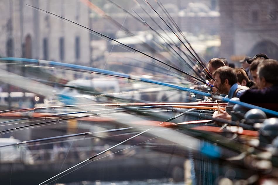 Fishermen on the Bridge by Mato P. — canvas wall art