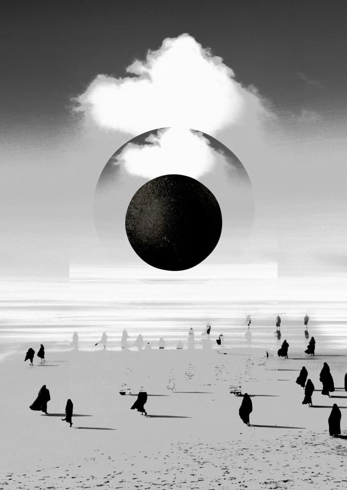 Black Moon Beach by Fran Rodríguez — canvas wall art