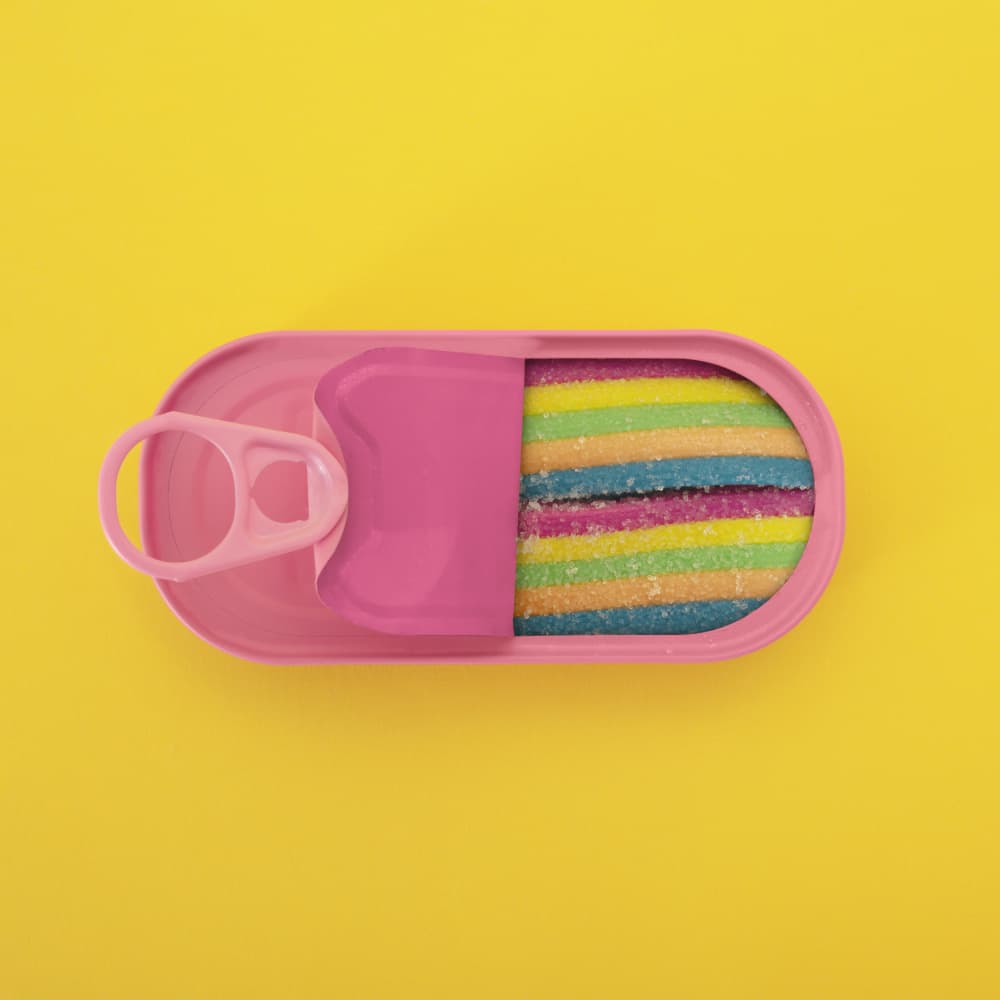 Pink Candy Can by Julia Ramiro — canvas wall art