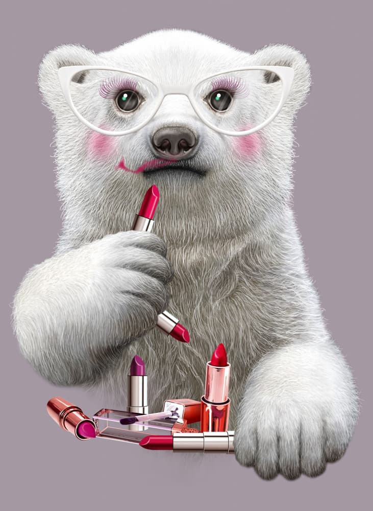 Makeup Bear Cub by Adam Lawless — canvas wall art