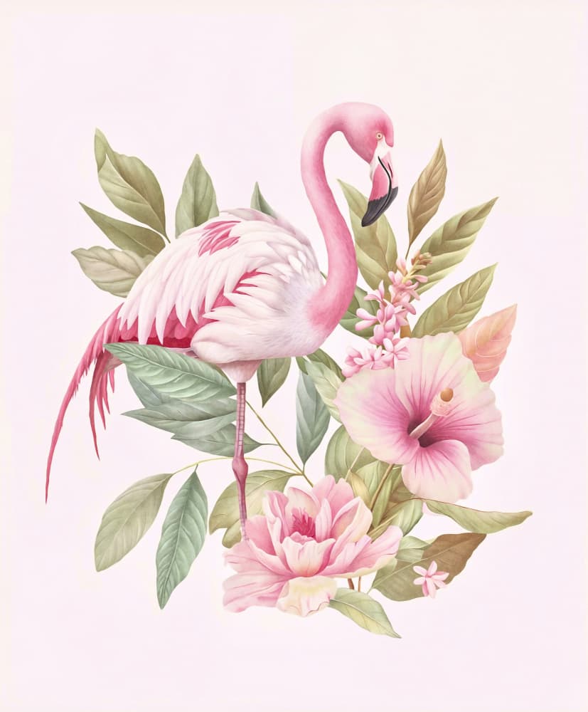 Pink Flamingo Bloom by Andrea Haase — canvas wall art