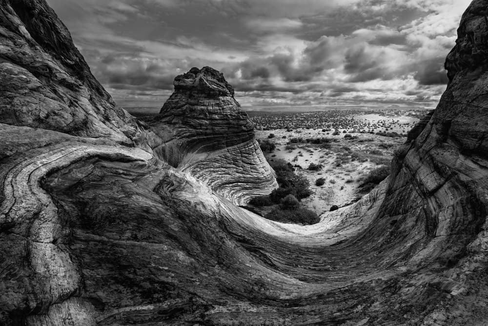 Wavy Rock Desert Vista by Mike Kreiten — canvas wall art