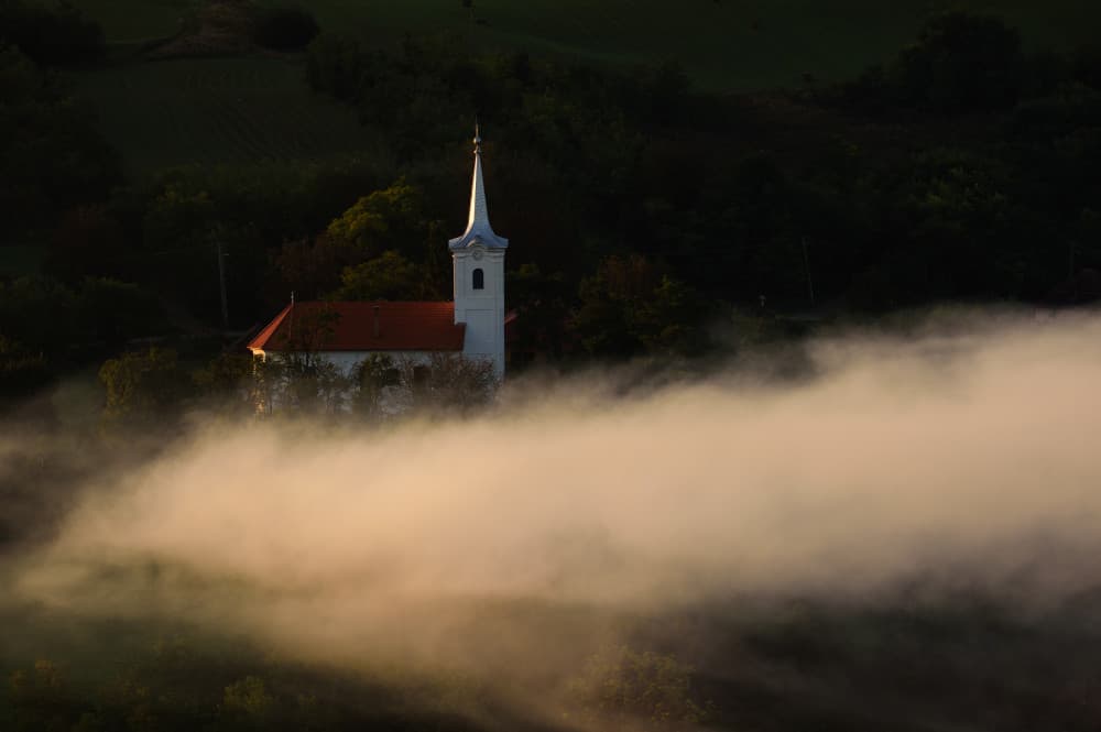 Church in the Mist by Ovidiu Satmari — canvas wall art