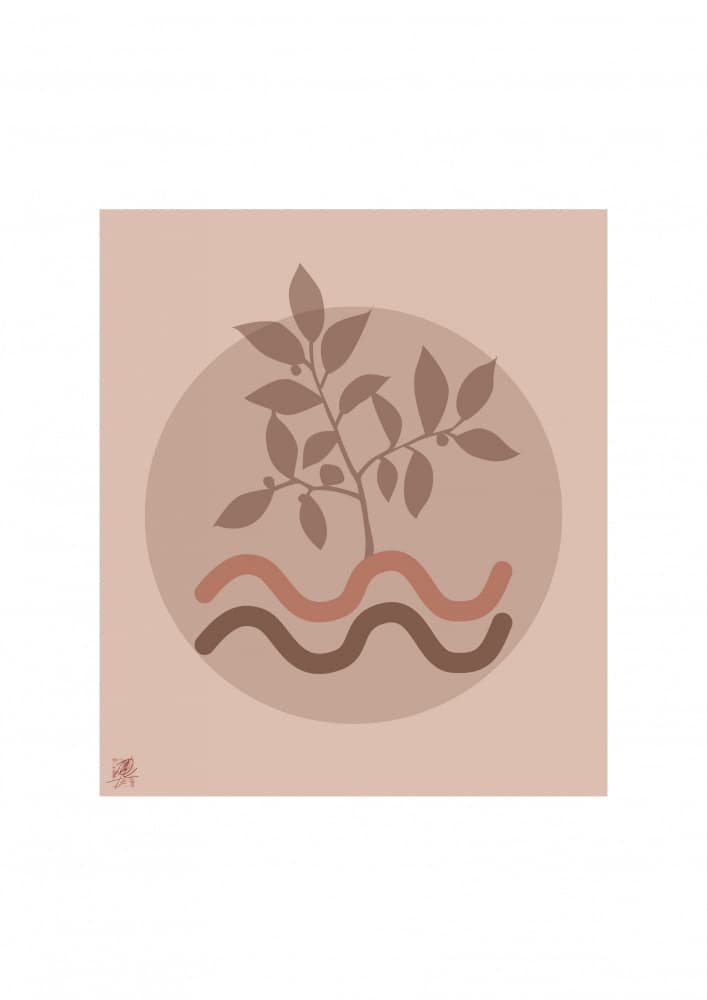 Minimalist Botanical Waves by Osvaldo Russo — canvas wall art