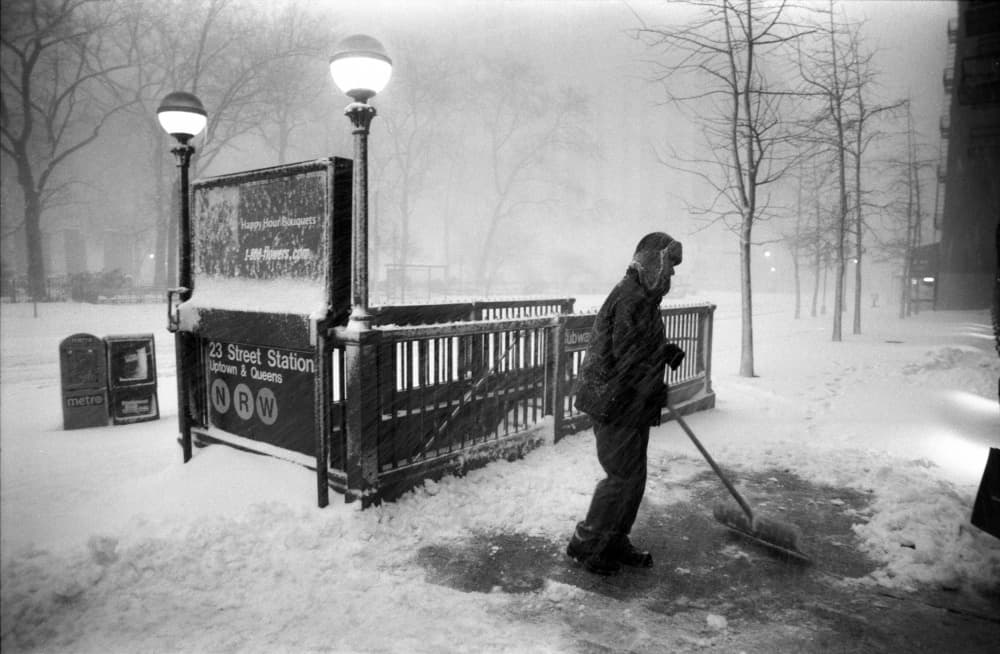 New York Winter Shoveling by Martin Froyda — canvas wall art