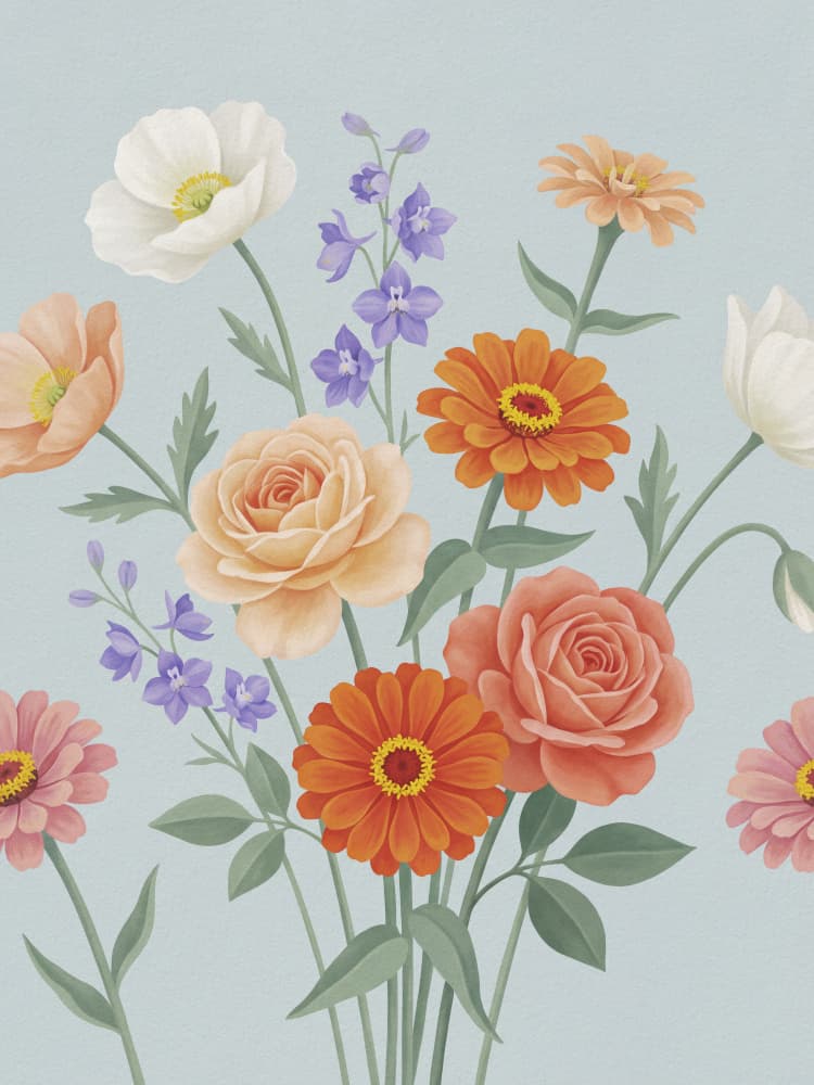 Colorful Garden Blooms by Andreas Magnusson — canvas wall art