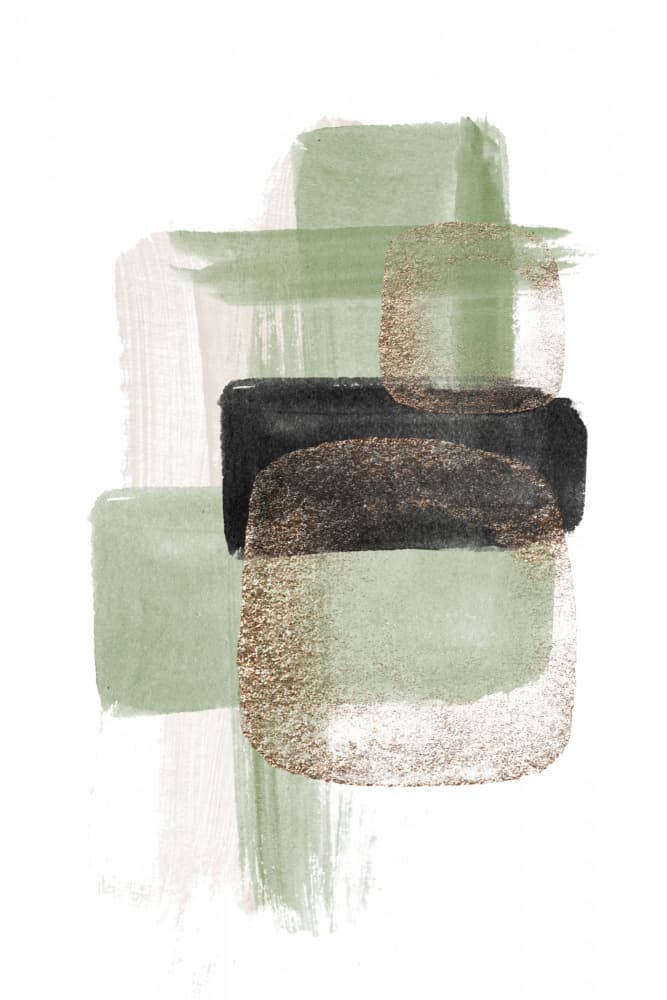 Modern Sage Gold Forms by Sally Ann Moss — canvas wall art