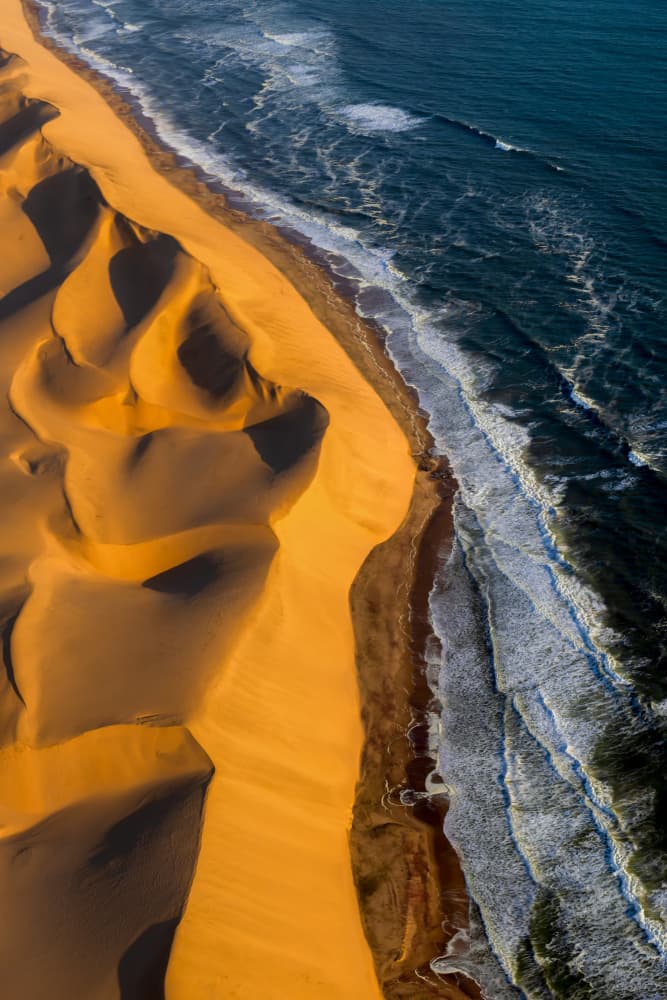 Golden Dunes Ocean Waves by Joanna W — canvas wall art