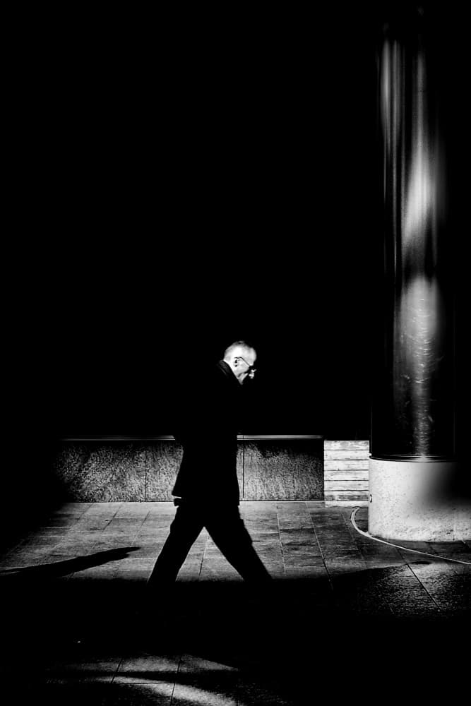 Night City Walker by Antonio Grambone — canvas wall art
