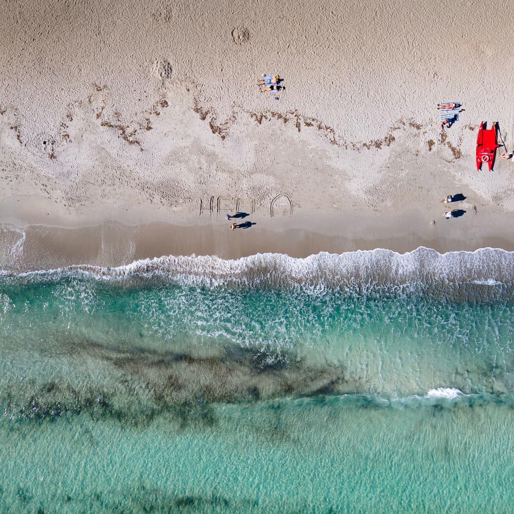 Turquoise Beach Aerial by Anna Kirchner — canvas wall art