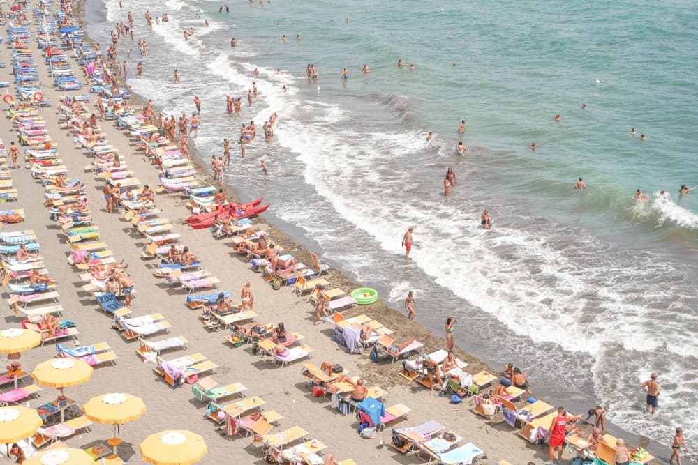 Crowded Summer Beach by Henrike Schenk — canvas wall art