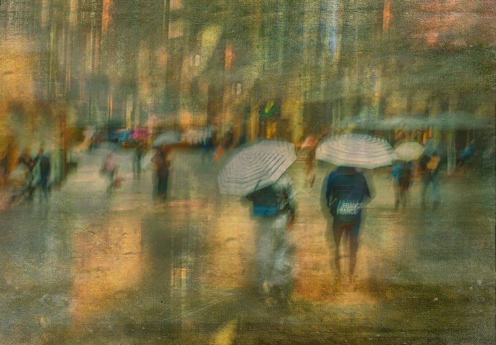 Rainy Urban Reflections by Anette Ohlendorf — canvas wall art