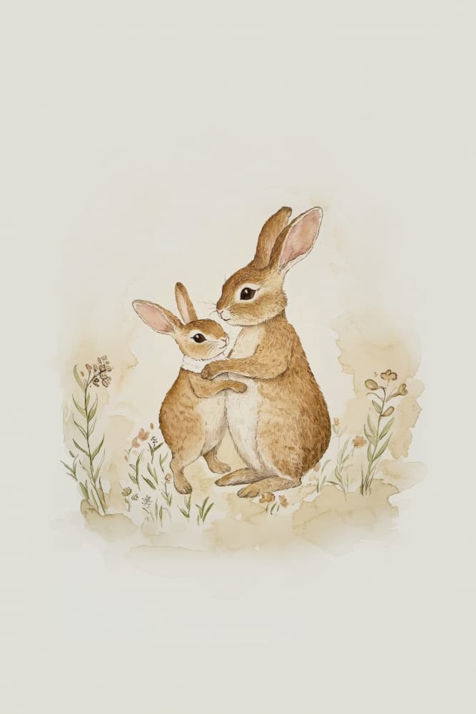 Gentle Bunny Embrace