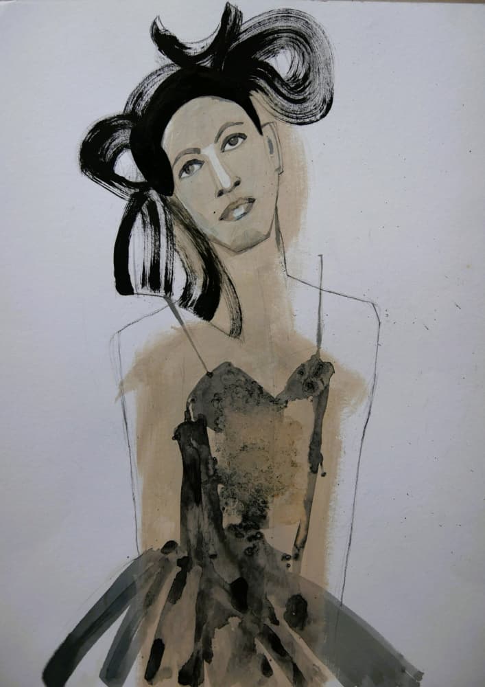 Elegant Fashion Portrait by Doris Schmitz — canvas wall art