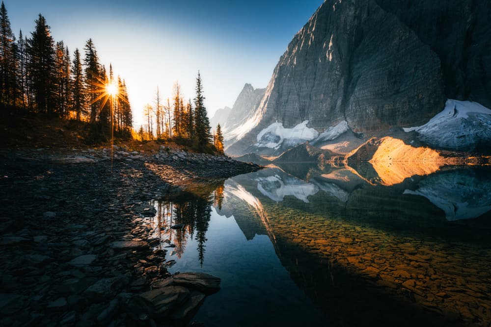 Mountain Sunrise Reflection by Jason Ma — canvas wall art
