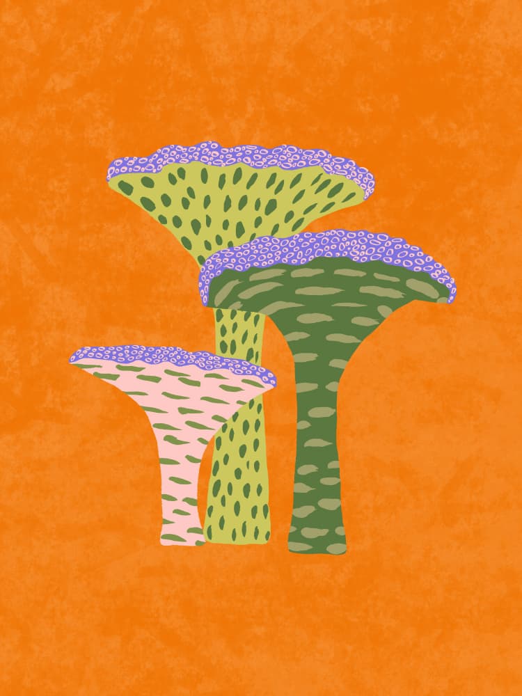 Vibrant Fantasy Fungi by Aliya Putrus — canvas wall art