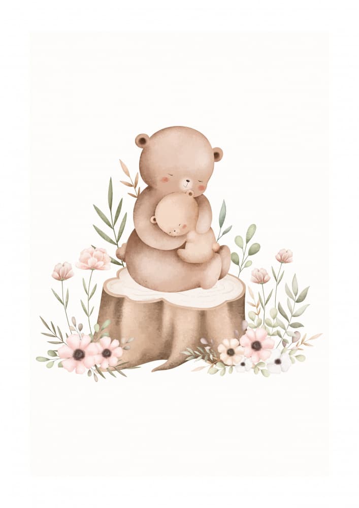 Mother Bear's Embrace by Saskia Michele — canvas wall art