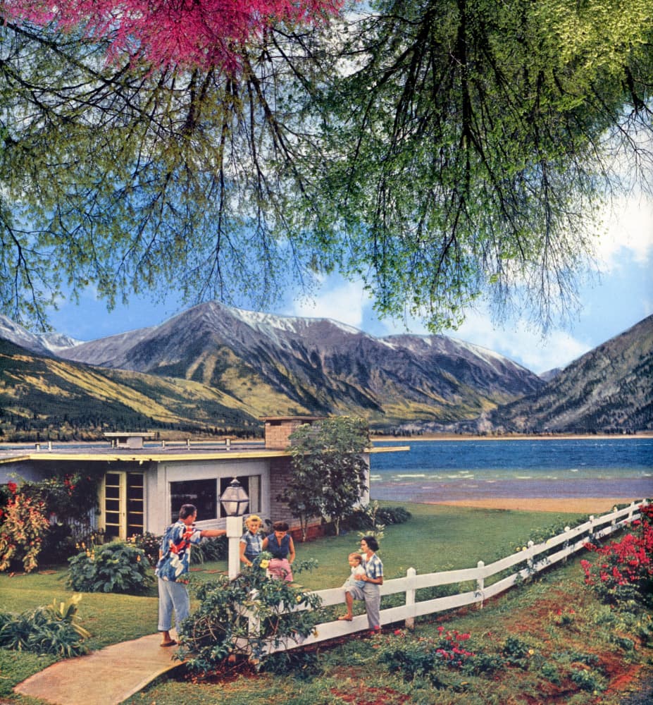 Lakeside Family Home by Betty Klaasse — canvas wall art