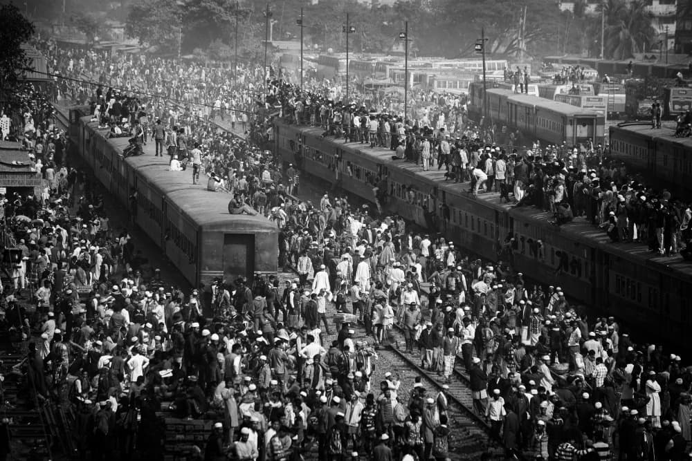 Massive Train Station Crowd by Garik — canvas wall art