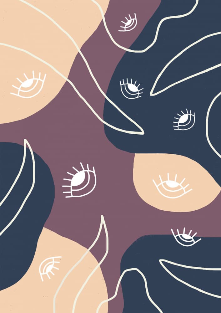 Abstract Eyes Pattern by Magdalena Herichova — canvas wall art