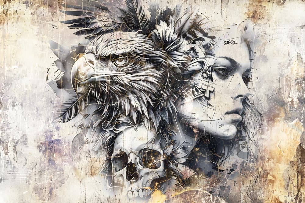 Mystic Eagle Woman by Rafal Kulik — canvas wall art