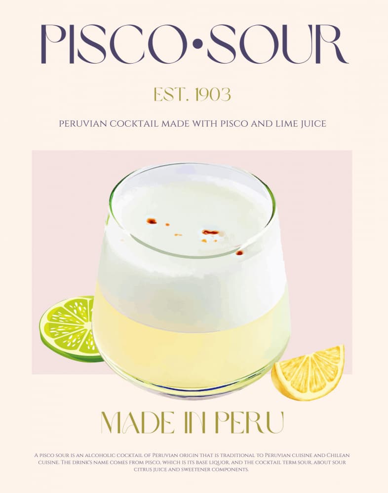 Peruvian Pisco Sour by Nazma Khokhar — canvas wall art