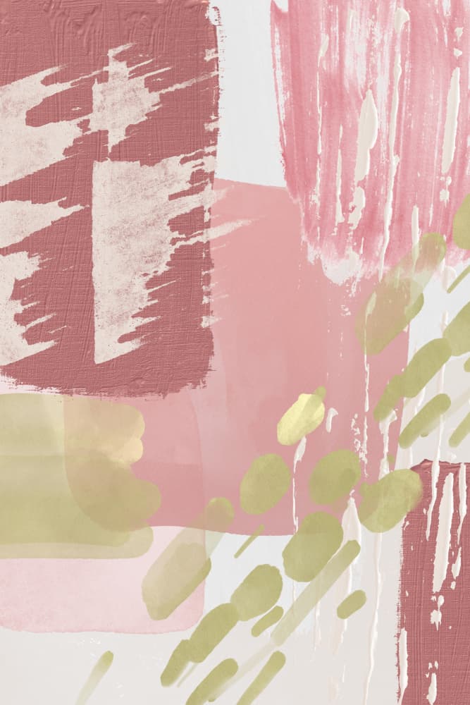 Abstract Pink Gold Strokes by Sally Ann Moss — canvas wall art