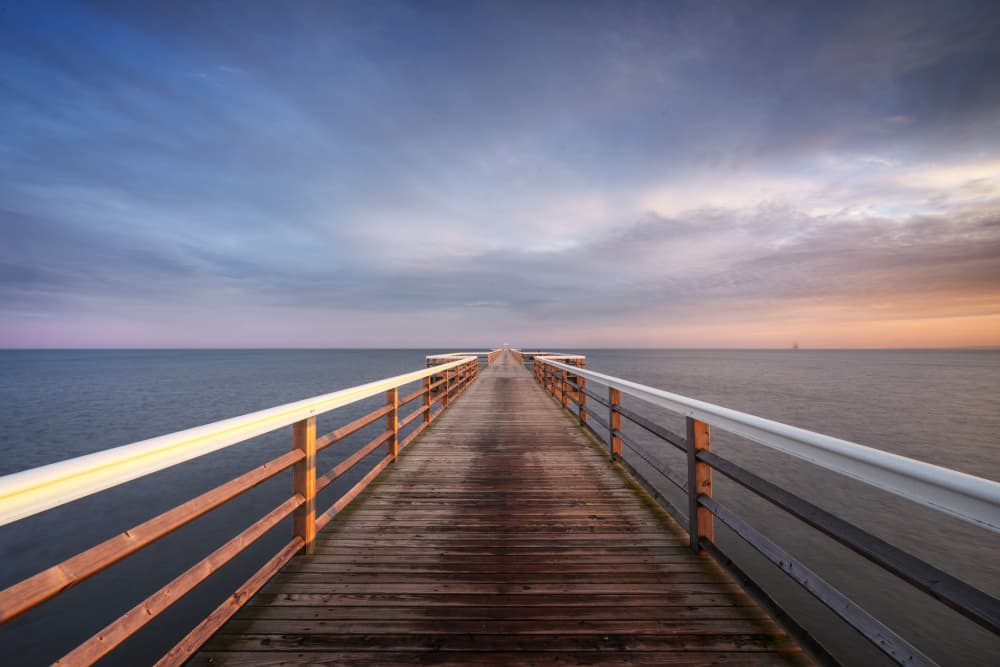 Tranquil Ocean Pier by fotomarion — canvas wall art